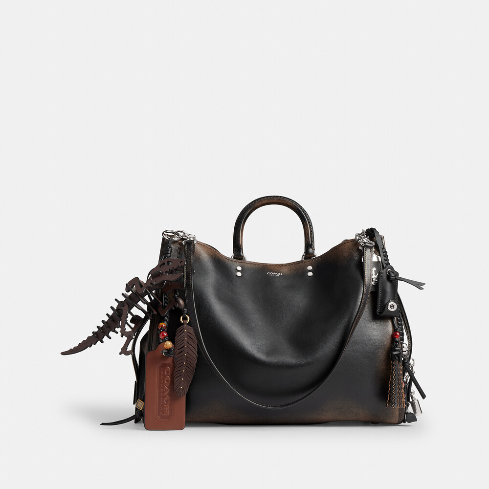 Coach Rogue Bag 40 In Loved Leather With Charms